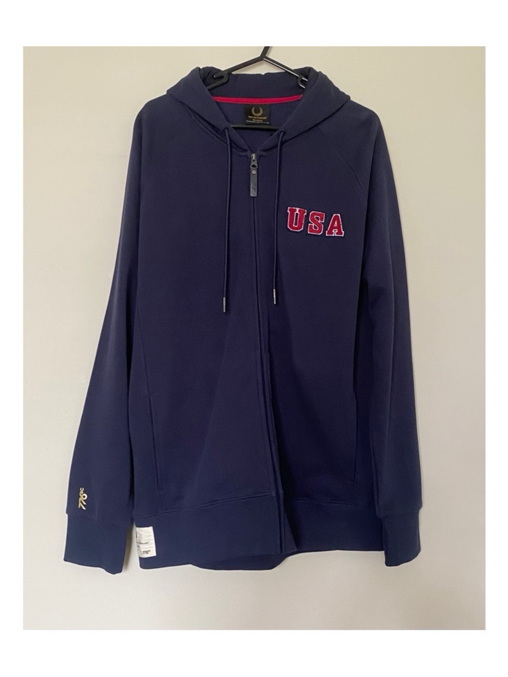 NWT 776BC x The Boys in the Boat USA Graphic Zip-Up Hoodie NAVY Large
